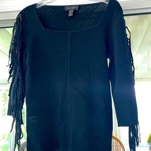 Black sweater with fringe
